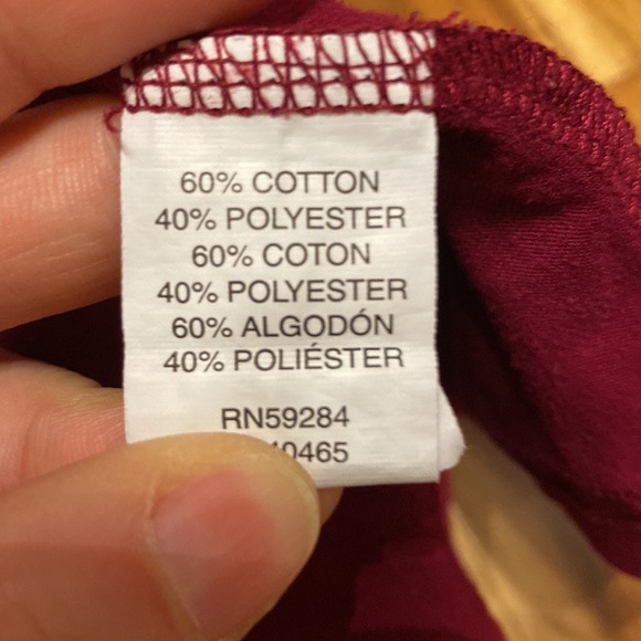 Girl’s Size M(7/8) Cold Shoulder Burgundy Long-Sleeve Cotton Blend Dress - Picture 3 of 4